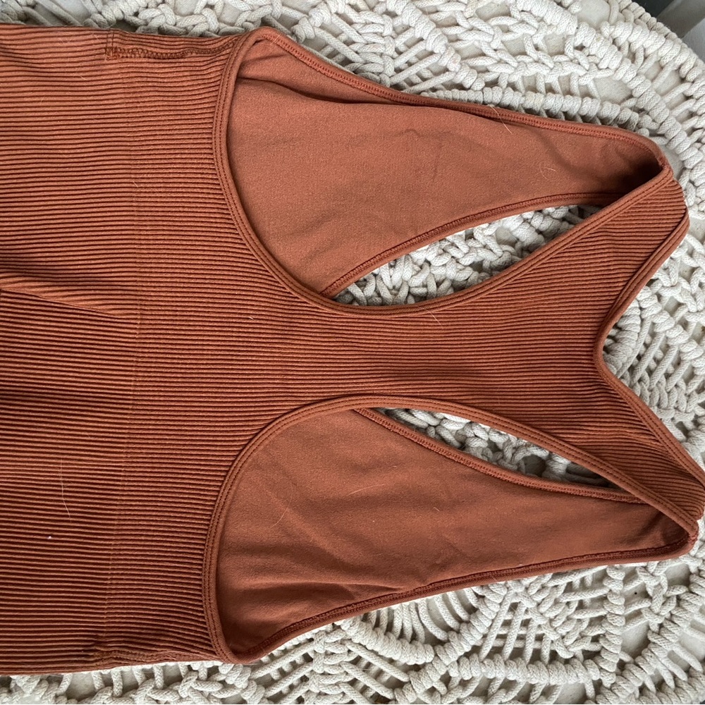 Women's Rust Ribbed Bralette - Picture 3 of 3